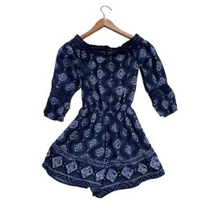 Hollister Boho Romper Jumpsuit in Navy